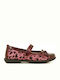 Kids Leather Ballerinas Charol Kayak with Hoop & Loop Closure Burgundy