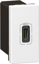 Legrand Mosaic Power Socket with 1 USB Port White