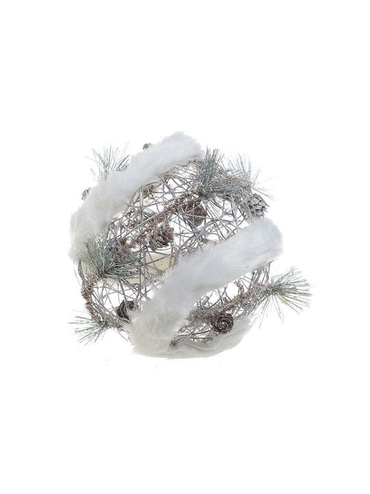 Inart Christmas Wooden Figure Ceiling Pendant Silver 20x20x20cm