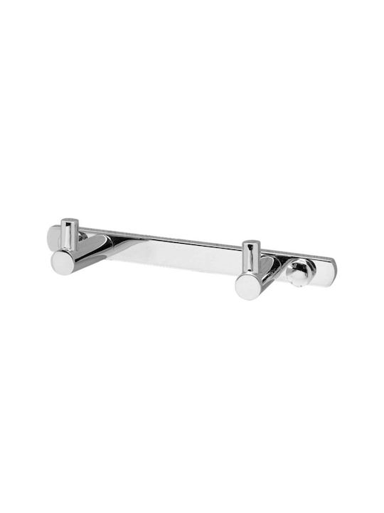 Gloria Double Wall-Mounted Bathroom Hook Silver