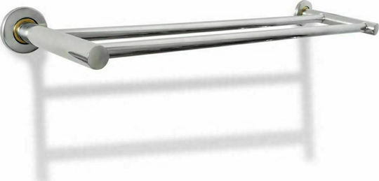 vidaXL Ράγα Μπάνιου Διπλή Επιτοίχια με Βίδες Inox Ασημί
