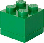 Room Copenhagen Lego Mini Box 4 Kids Lunch Plastic Box Green L4.6xW4.6xH4.3cm