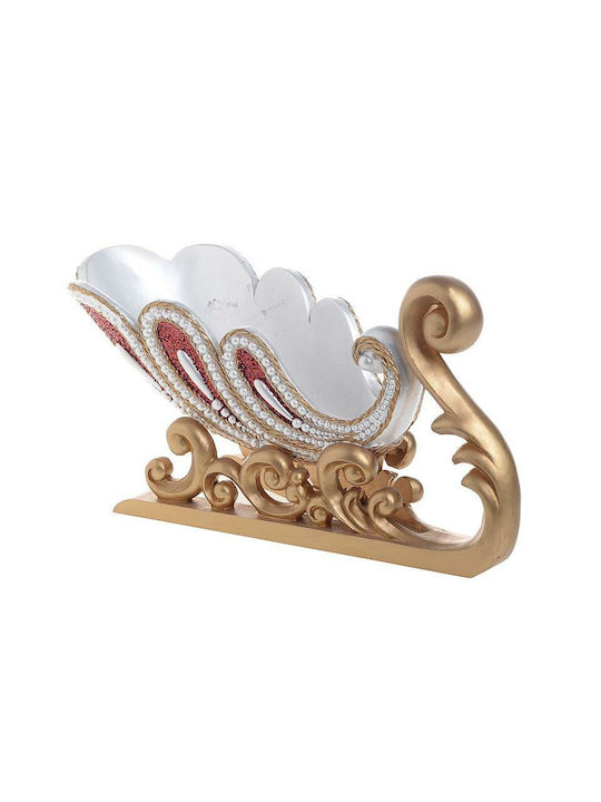Inart Christmas Plastic Figure Sleigh Gold Length 30cm