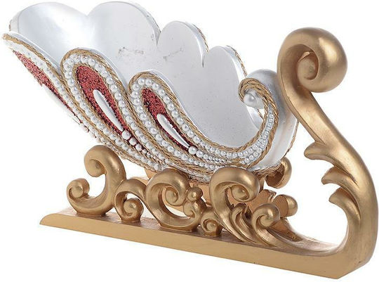 Inart Weihnachtliche Kunststoff Figur Schlitten Gold Länge 30cm