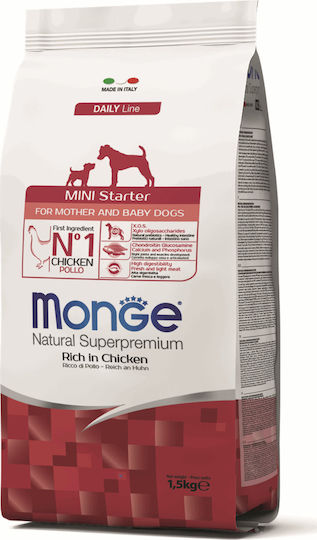 Monge Daily Line Mini Starter 1.5kg Ξηρά Τροφή για Κουτάβια με Κοτόπουλο