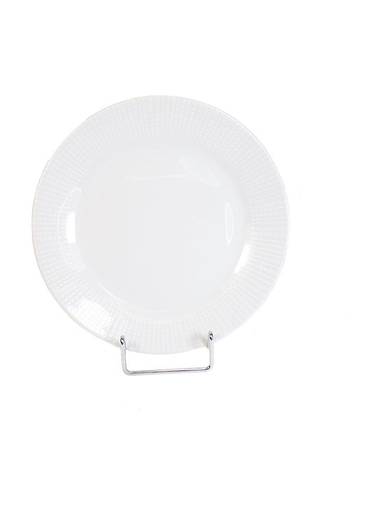 Karvounis Plate Shallow made of Porcelain White with Diameter 24cm 6pcs