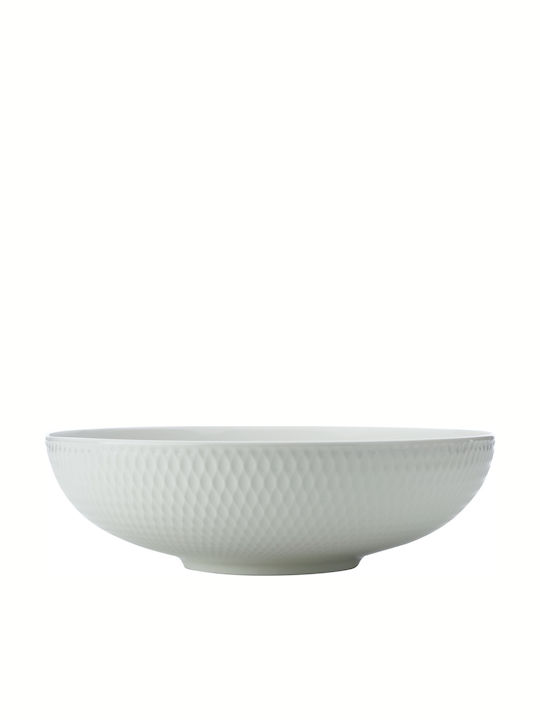 Maxwell & Williams Diamonds Porcelain Salad Bowl White 25x25cm