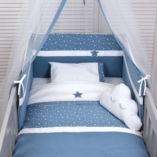 Baby Oliver Baby Bettwäsche-Set Für Krippe Blau 2 Stück