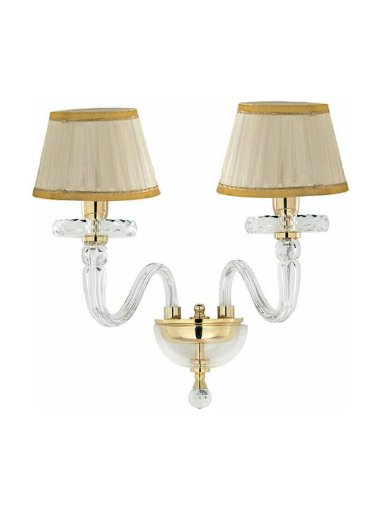 Ondaluce AP.BACH/2CP Lamp Wall Gold 38x36x20cm