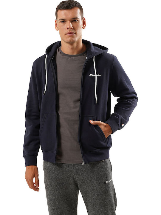 Champion Men's Sweatshirt Jacket with Hood and Pockets Navy