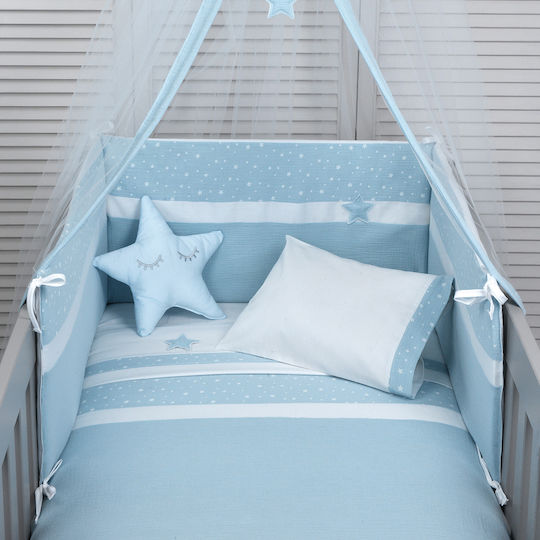 Baby Oliver Baby Crib Bedding Set Light Blue 2 Pieces