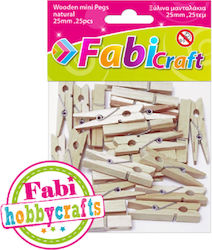 Fabi Clothespins for Crafts 25mm 25pcs Μανταλάκια Χειροτεχνίας Ξύλινα 25mm 25τμχ 130182