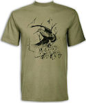 Toxotis Active Wear T-shirt Jagdbluse in Khaki Farbe 05GB