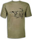 Toxotis Active Wear T-shirt Zeiger in Khaki Farbe 05GDP