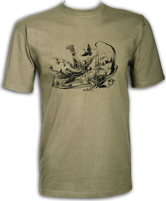 Toxotis Active Wear T-shirt Partridge in Khaki color 05GBP