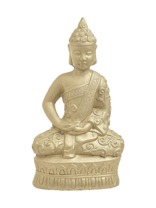 Inart Decorative Buddha made of Concrete in Gold 20x9x35cm 1pcs