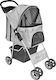 vidaXL Dog/Cat Carrying Gray Stroller for 15kg Pets L37xW80xH99cm