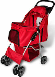 vidaXL Kinderwagen für Hunde bis 15kg Rot L37xB80xH99cm. 170055