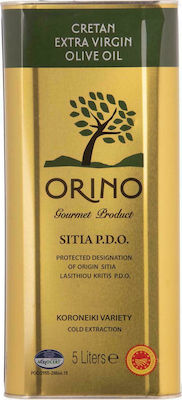 Orino Gourmet Product Extra Virgin Olive Oil Σητείας 5lt in a Metallic Container