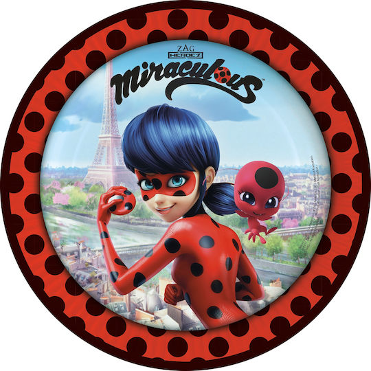 Amscan Miraculous Ladybug Party Plate 8 Pieces