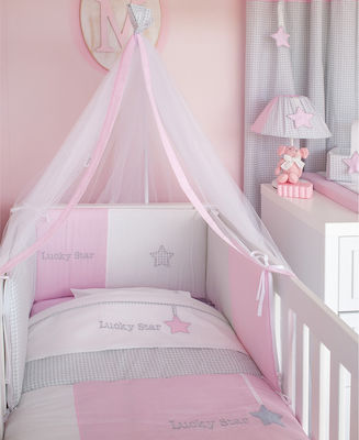 Baby Oliver Baby Crib Bedding Set Lucky Star Des. 308 6pcs Pink