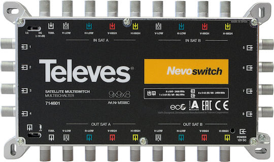 Televes Nevoswitch 9 Inputs - 8 Outputs Multiswitch Satellite 714601