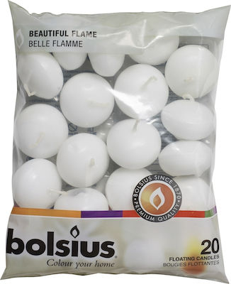 Bolsius Ρεσώ Επιπλέοντα σε Λευκό Xρώμα (έως 4.5 Ώρες Καύσης ) 20τμχ