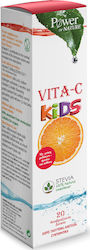 Power Of Nature Vita-C Kids Πολυβιταμίνη 100mg Peach Passion Fruit 20 αναβράζοντα δισκία
