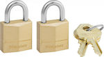 Master Lock 120EURT Steel Padlock Brass with Key 20mm 2pcs