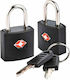 Travel Blue Set Padlock Brass with Key with TSA Certification 25mm Blue 2pcs