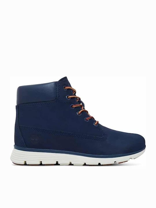 Killington Leather Kids Boots with Zipper Navy Blue