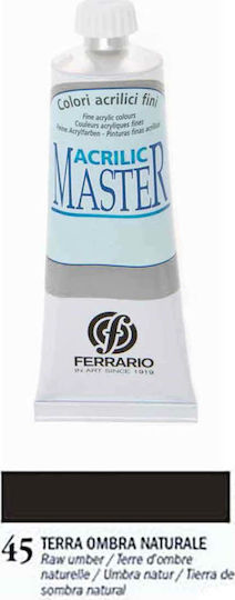 Ferrario Acrylic Master Acrylic Paint Set in Black color 45 Raw Umber 60ml 1pcs