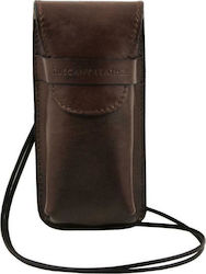 Tuscany Leather TL141321 Θήκη Γυαλιών & Κινητού Large Size Dark Brown