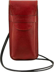 Tuscany Leather TL141321 Θήκη Γυαλιών & Κινητού Large Size σε Κόκκινο χρώμα