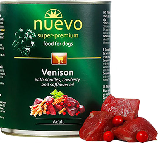 Nuevo Super Premium Wet Food Dogs in Cans with Deer 800gr