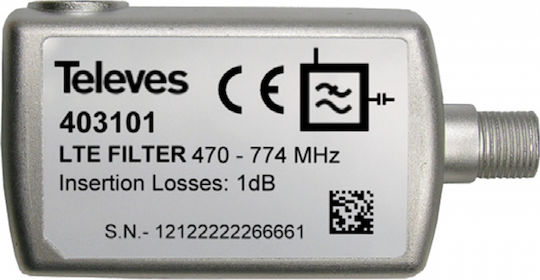 Televes MR (Medium Rejection) LTE/4G 470-774 MHz Filtru Accesorii Satelit 403101