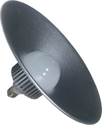 GloboStar Φωτιστικό Καμπάνα LED 40W Kühles Weiß 3840lm E27 Silber Ø30xH16cm