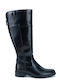 Leder Damenstiefel Schwarz