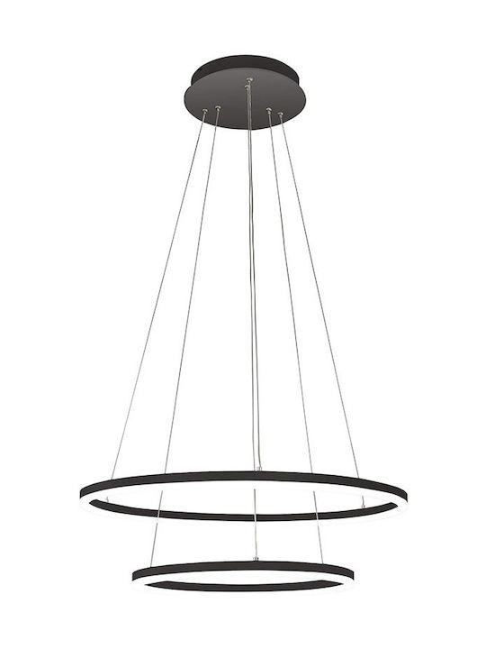 Fabas Luce Giotto Black Pendant Lamp with Built...