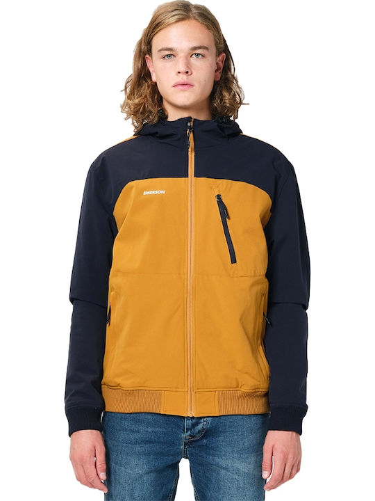 Jacket Bomber Waterproof Ochre / Navy Blue