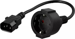 Powerwalker Bluewalker IEC C14 - Schuko Kabel 0.2m Schwarz (91015003)