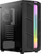 Aerocool Prime v1 Jocuri Middle Tower Cutie de calculator cu iluminare RGB Negru