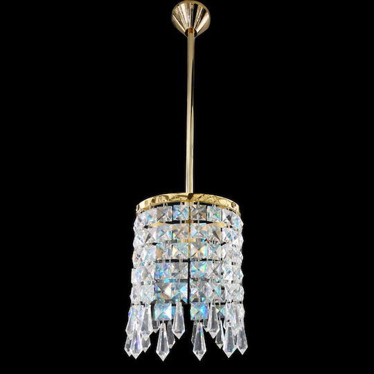 DITS Lighting Sis Swarovski Crystal Elements Κρεμαστό Φωτιστικό Χρυσό με Κρύσταλλα
