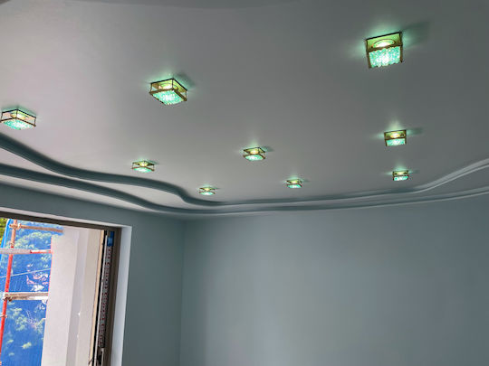 DITS Lighting Zic Κρεμαστό Φωτιστικό Πολύχρωμο με Κρύσταλλα 4x4εκ.