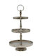 InTheBox Metallic Dessert Tower Stand with 3 Tiers Servir Silver Ø22cmxY36cm