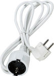 Extension Cable Cord 3x1.5mm²/5m White