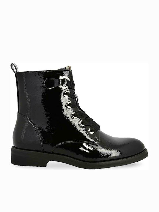Women's Patent Leather Ankle Boots Black
