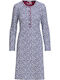 Vamp Winter Cotton Women's Nightdress Blue