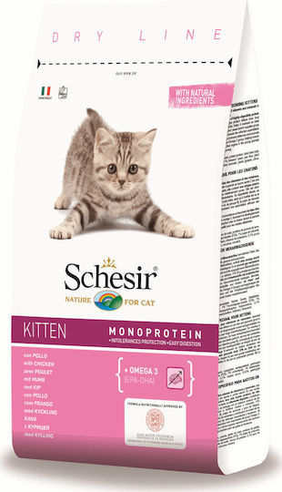 Schesir Monoprotein Kitten Trockenfutter für junge Katzen mit Huhn Huhn 0.4kg