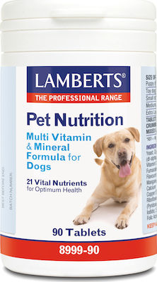 Lamberts Pet Nutrition Multi Vitamin & Mineral Formula For Dogs Multivitamine für Hunde in Tablettenform 90 Registerkarten für die allgemeine Gesundheit